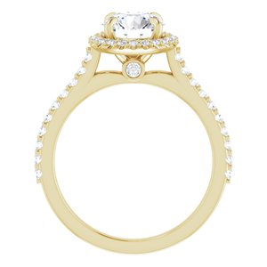 14K Yellow 7 mm Round Forever One™ Moissanite & 1/3 CTW Diamond Engagement Ring